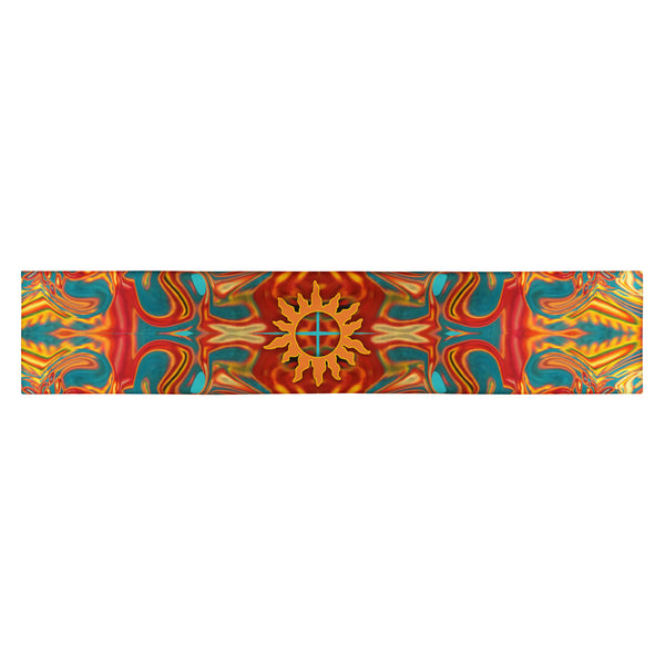 Aztec Sun headband - great for gym workouts or yoga classes. Native American theme. Artist, Sushila Oliphant with Apparel for the Spirit.