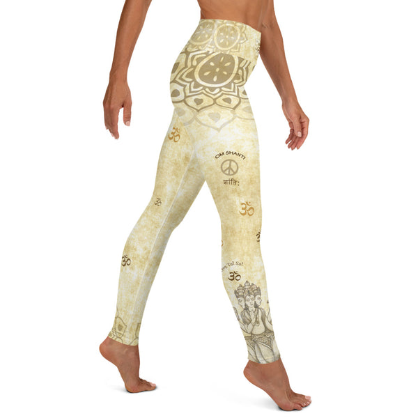 Yoga pants with Hindu God Brahman by Sushila Oliphant for Apparel for the Spirit.