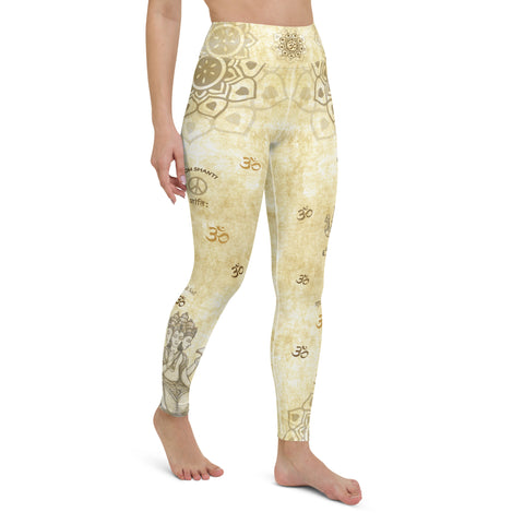 Yoga pants with Hindu God Brahman by Sushila Oliphant for Apparel for the Spirit.