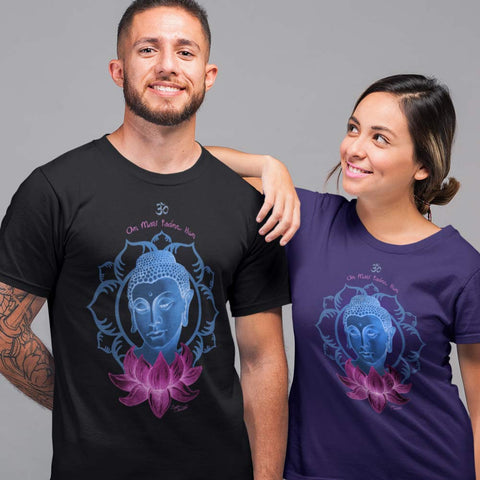 Buddha meditating t-shirt great for yoga by Sushila Oliphant