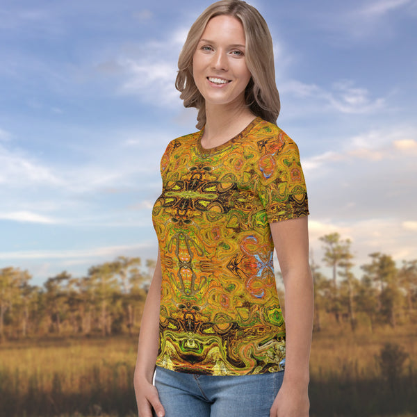Women's cool t-shirt with an Eastern flair. Designed by Sushila Oliphant, Apparel for the Spirit.