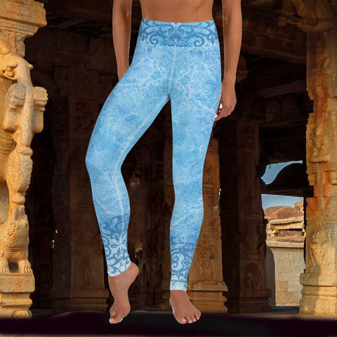 Harmony Yoga Pants - Great for yoga classes, gym workouts while looking great! Peace sign, meditating yogi and Om Shanti designs. Artiist, Sushila Oliphant for Apparel for the Spirit.