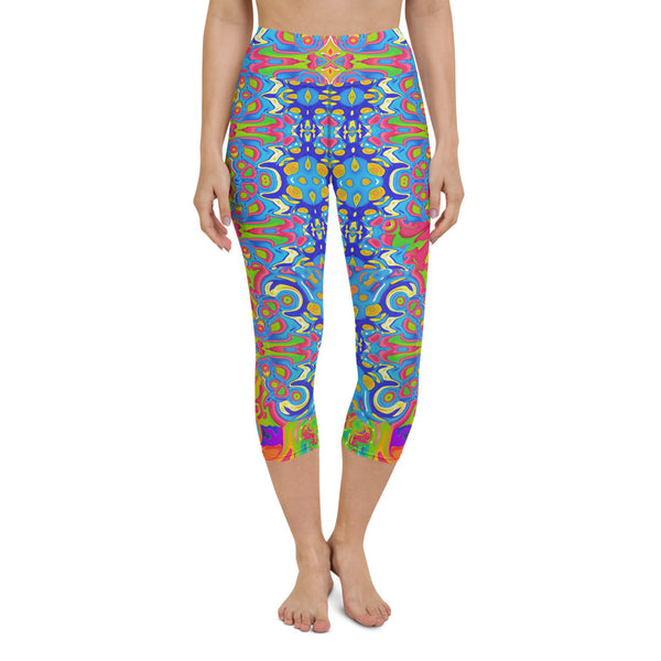 Cool hippy capri yoga leggings by Sushila Oliphant, Apparel for the Spirit.