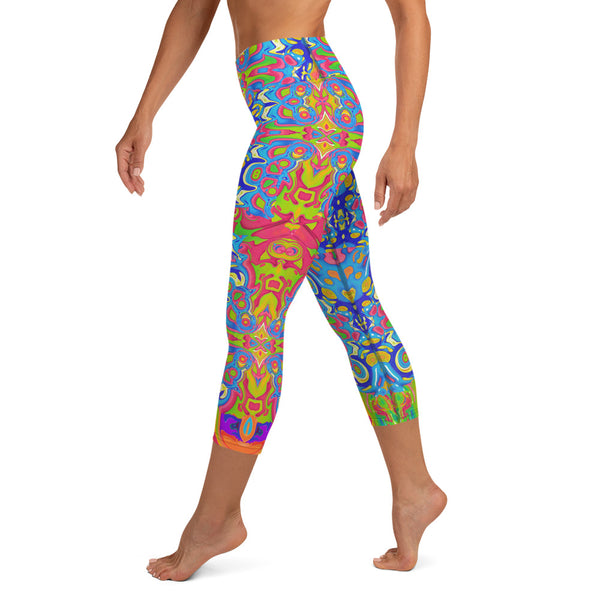 Cool hippy capri yoga leggings by Sushila Oliphant, Apparel for the Spirit.