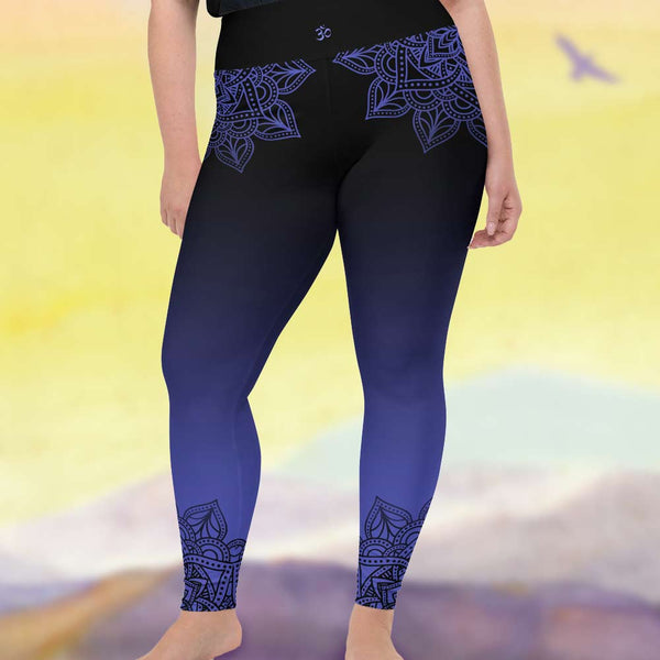 Plus Size Yoga Pants! Beautiful, slimming design, mystical vibe by Sushila Oliphant with Apparel for the Spirit.