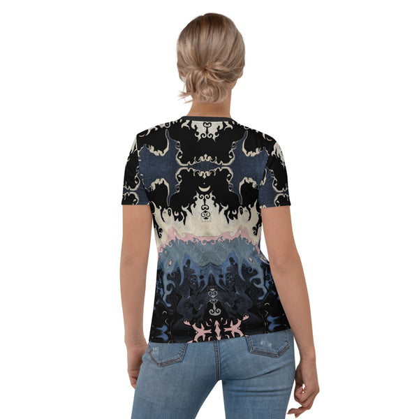 A very cool women's t-shirt with a Celtic vibe by Sushila Oliphant for Apparel for the spirit.