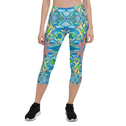 Totem, cool capri yoga leggings  by Sushila Oliphant for Apparel for the Spirit.