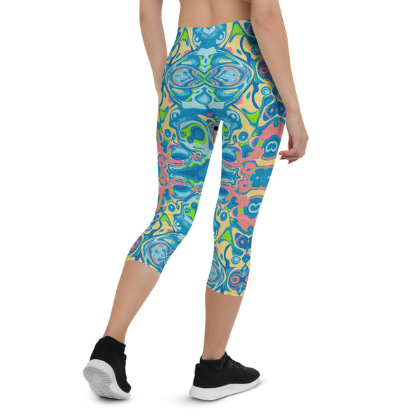 Totem, cool capri yoga leggings  by Sushila Oliphant for Apparel for the Spirit.