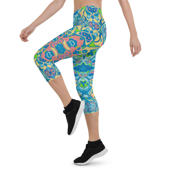 Totem, cool capri yoga leggings  by Sushila Oliphant for Apparel for the Spirit.