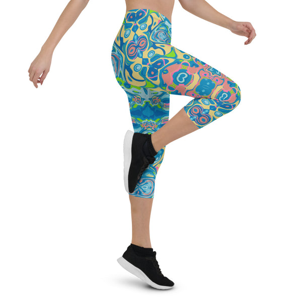 Totem, cool capri yoga leggings  by Sushila Oliphant for Apparel for the Spirit.