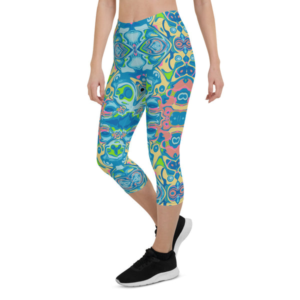 Totem, cool capri yoga leggings  by Sushila Oliphant for Apparel for the Spirit.