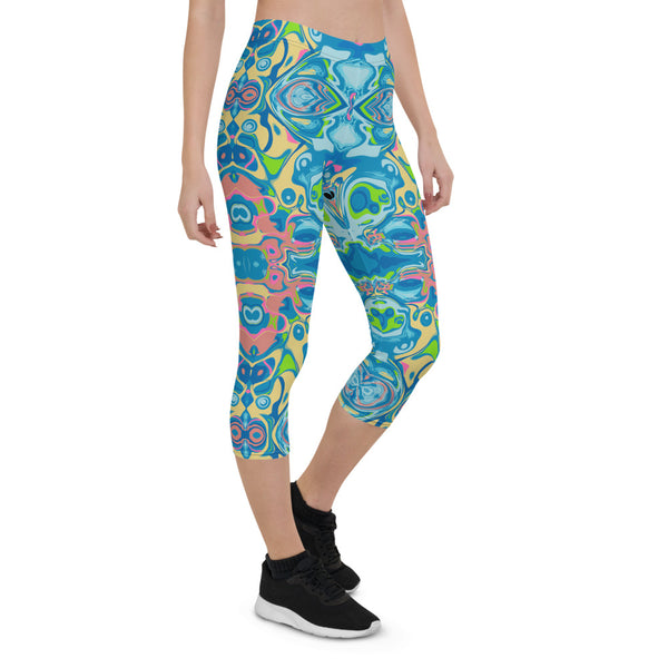 Totem, cool capri yoga leggings  by Sushila Oliphant for Apparel for the Spirit.