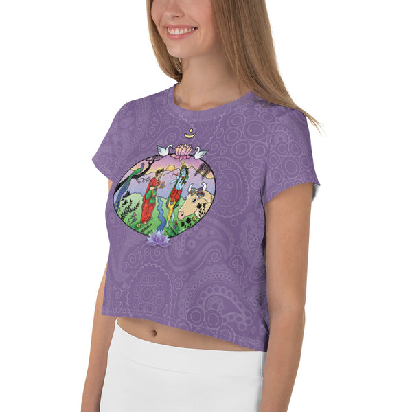 Krishna and Radha Crop Tee