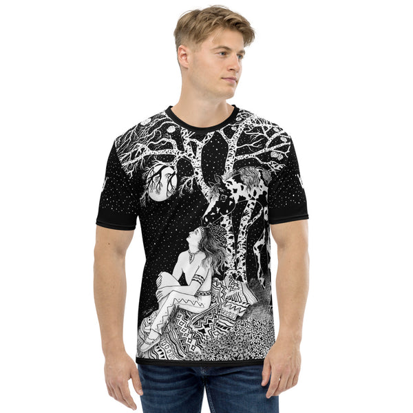 Native American spiritual men's t-shirt. Great for the nature and horse lover. Apparel for the Spirit by Sushila Oliphant.