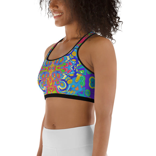 Hippy Gal a cool yoga sports bra by Sushila Oliphant for Apparel for the Spirit.