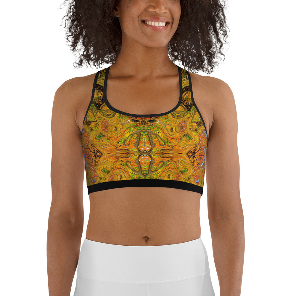 Yoga sports bra with an Eastern flair by Sushila Oliphant, Apparel for the Spirit.