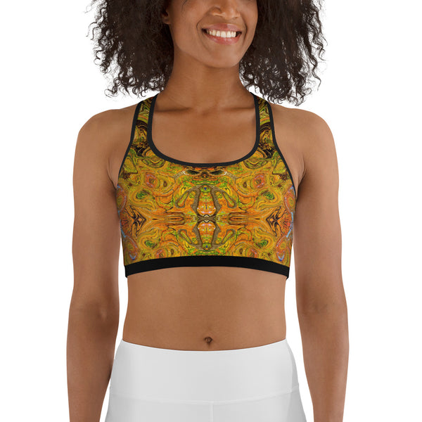 Yoga sports bra with an Eastern flair by Sushila Oliphant, Apparel for the Spirit.