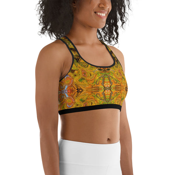 Yoga sports bra with an Eastern flair by Sushila Oliphant, Apparel for the Spirit.