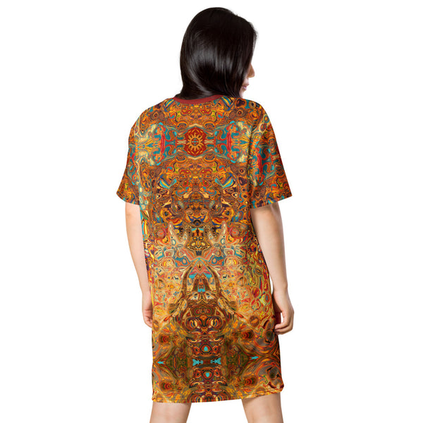 Aztec T-shirt Dress - Vibrant, colorful, stunning and cool. Artist Sushila Oliphant and Apparel for the Spirit.