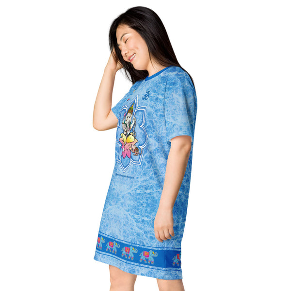 Ganesha, a very cool t-shirt dress, available in plus sizes. This Hindu Diety is known for removing obstacles and promoting prosperity, both spiritual and physical.. Artist Sushila Oliphant with Apparel for the spirit.