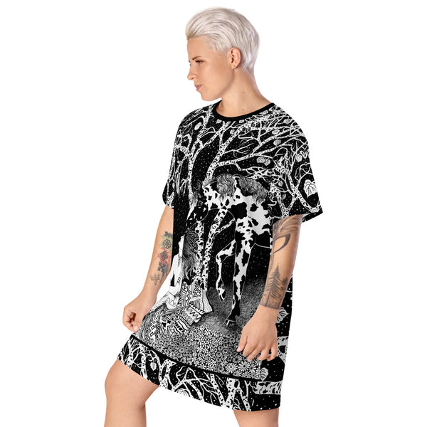 Communing with Nature t-shirt dress made for the nature and horse lover. Artist Sushila Oliphant with Apparel for the Spirit.