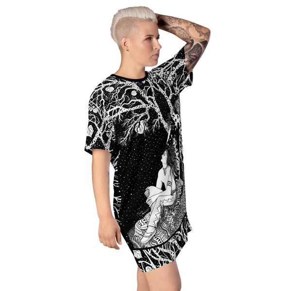 Communing with Nature t-shirt dress made for the nature and horse lover. Artist Sushila Oliphant with Apparel for the Spirit.