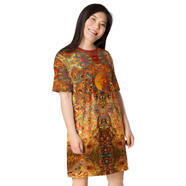 Aztec T-shirt Dress - Vibrant, colorful, stunning and cool. Artist Sushila Oliphant and Apparel for the Spirit.
