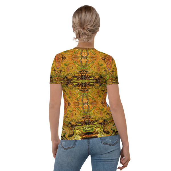 Women's cool t-shirt with an Eastern flair. Designed by Sushila Oliphant, Apparel for the Spirit.