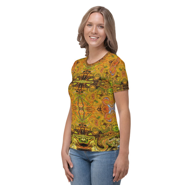 Women's cool t-shirt with an Eastern flair. Designed by Sushila Oliphant, Apparel for the Spirit.