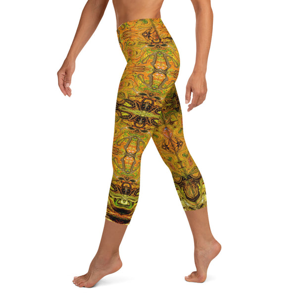 Cool yoga capri leggings by Sushila Oliphant, Apparel for the Spirit.