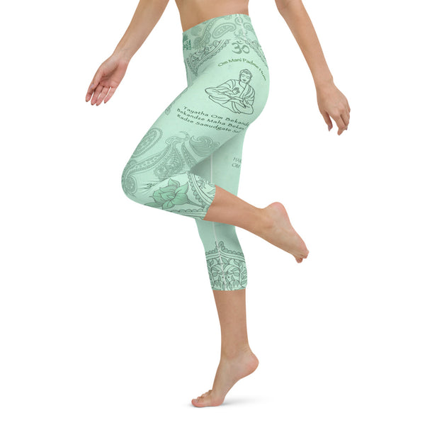 Buddha yoga capri leggings by Sushila Oliphant, Apparel for the Spirit.