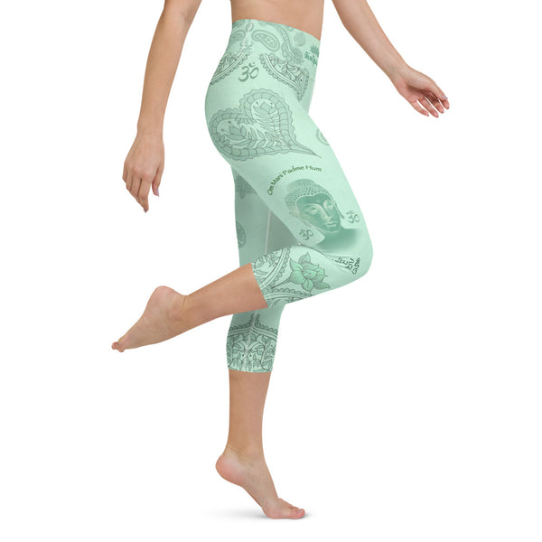 Buddha yoga capri leggings by Sushila Oliphant, Apparel for the Spirit.