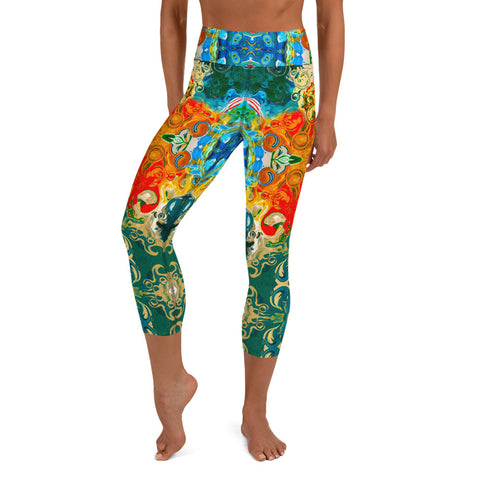 Capris leggings wear to workouts at the gym, yoga classes designer Sushila Oliphant for Apparel for the Spirit.