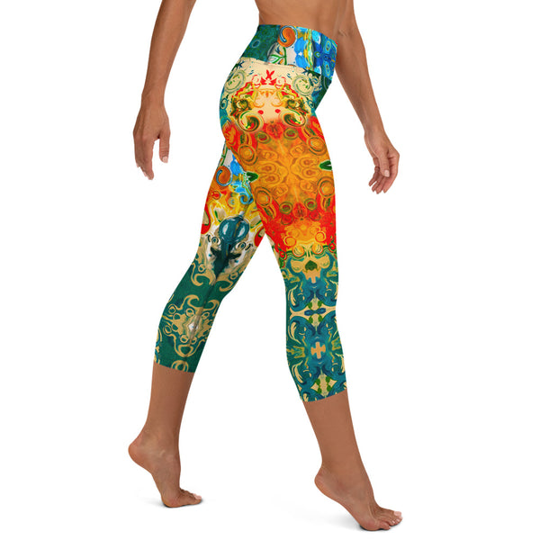 Capris leggings wear to workouts at the gym, yoga classes designer Sushila Oliphant for Apparel for the Spirit.