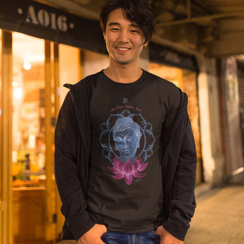 Buddha men's yoga t-shirt by Sushila Oliphant