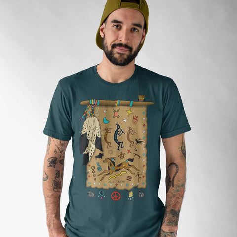 men's Native American themed t-shirt by Sushila Oliphant
