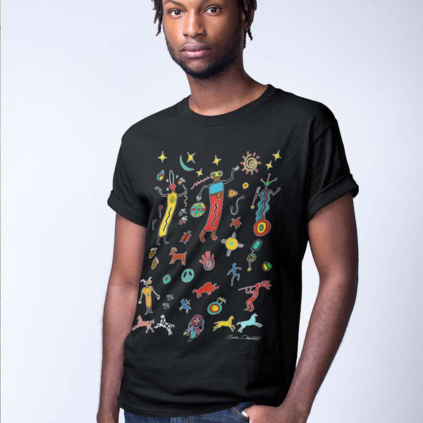 men's Native American themed t-shirt by Sushila Oliphant