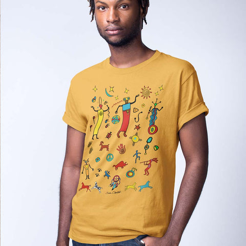 men's Native American themed t-shirt by Sushila Oliphant