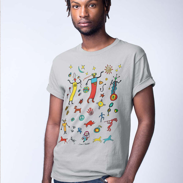 men's Native American themed t-shirt by Sushila Oliphant
