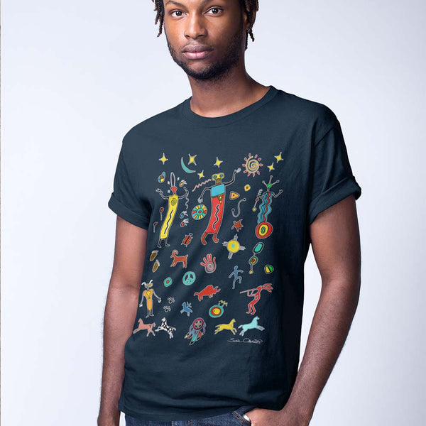 men's Native American themed t-shirt by Sushila Oliphant