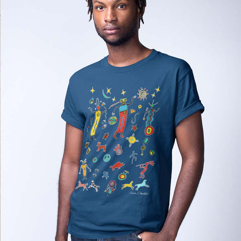 men's Native American themed t-shirt by Sushila Oliphant