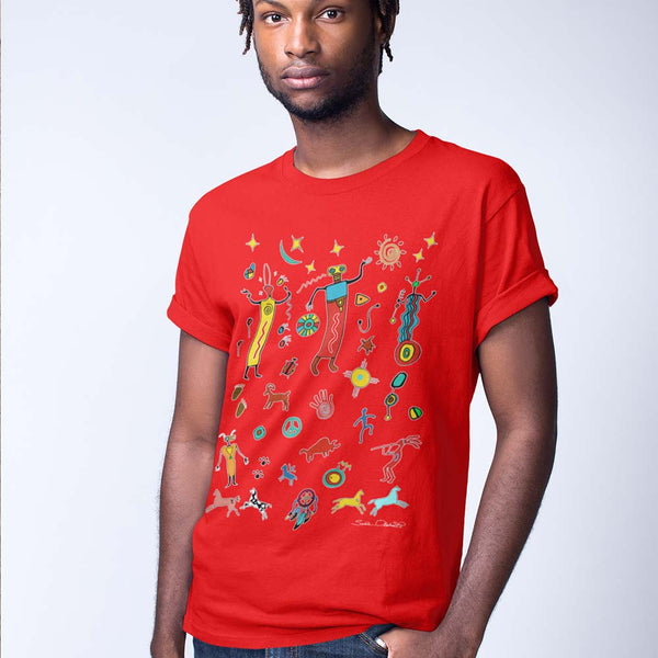men's Native American themed t-shirt by Sushila Oliphant