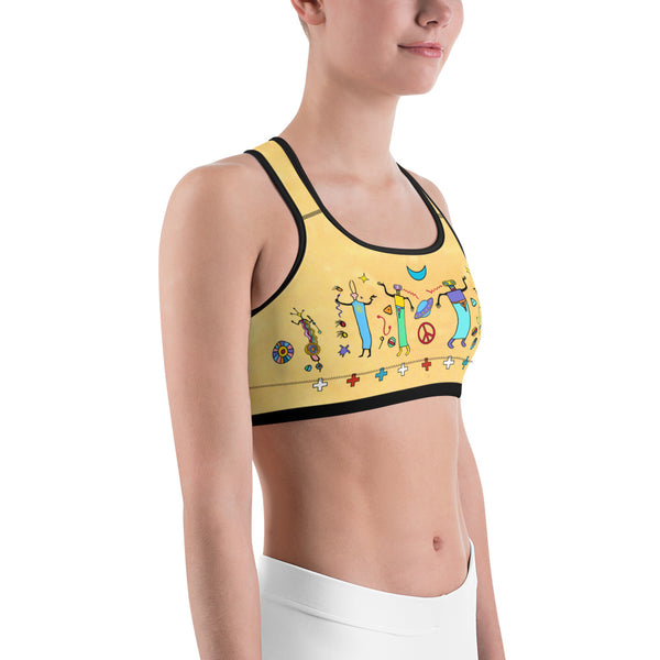 Star Beings yoga sports bra designed by artist Sushila Oliphant.