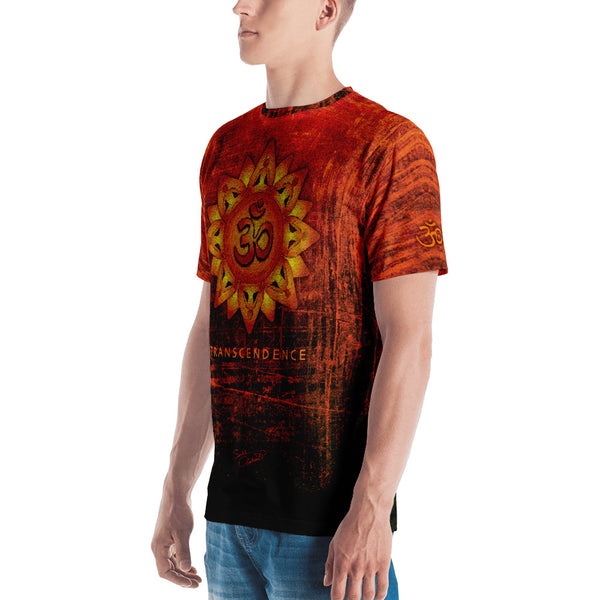 Spiritual, men's yoga t-shirt, om sign and lotus by Sushila Oliphant for Apparel for the Spirit.