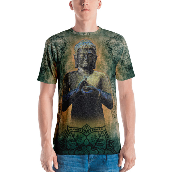 Buddha men's yoga t-shirt by Sushila Oliphant for Apparel for the Spirit