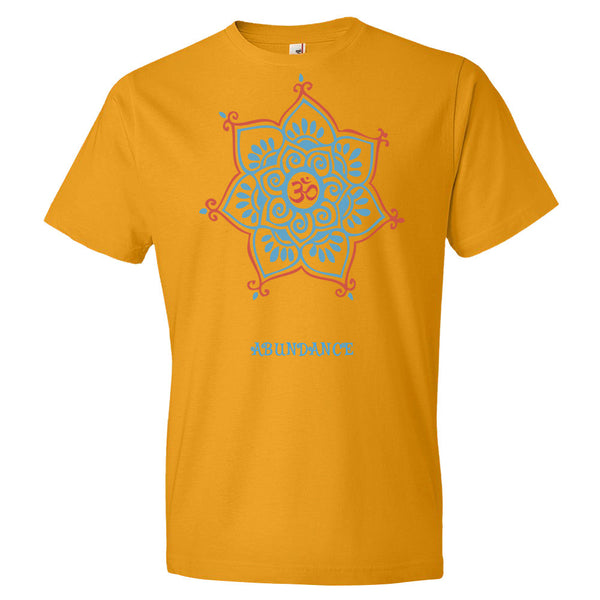 Abundance Mandala t-shirt for spiritual prosperity designed by Sushila Oliphant, apparel for the spirit.