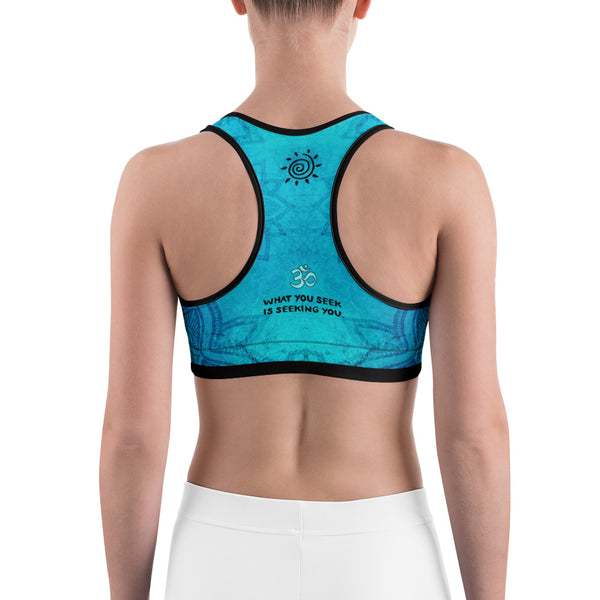 Yoga sports bra designed by artist Sushila Oliphant.