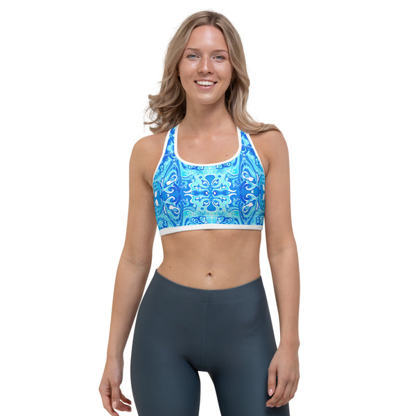 Cool and colorful yoga sports bra that looks terrific designer Sushila Oliphant.