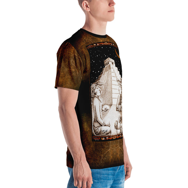 Mayan Shamans men's woke t-shirt in Chichen Itza, Mexico. Designed by Sushila Oliphant, Apparel for the Spirit.
