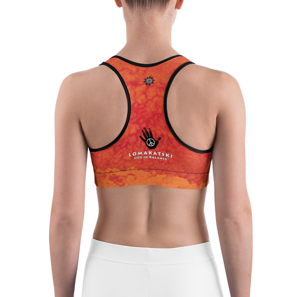 White Buffalo yoga sports bra by Sushila Oliphant for Apparel for the Spirit.